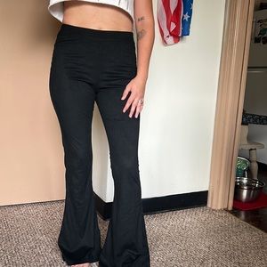 Flare faux suede pants